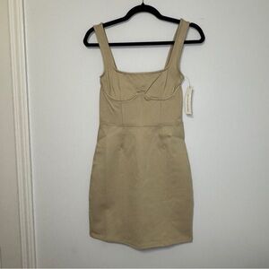 STEELE Bustier Mini Dress XS NWT Beige Bodycon Cocktail